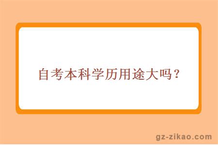 自考本科學(xué)歷用途大嗎？