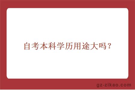 自考本科學(xué)歷用途大嗎？
