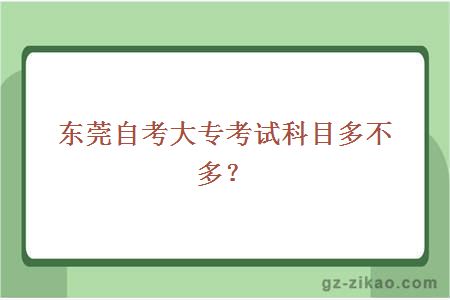 東莞自考大專(zhuān)考試科目多不多？