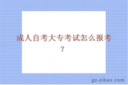 成人自考大專(zhuān)考試怎么報考？