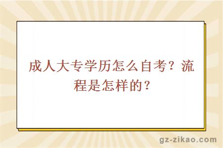 成人大專(zhuān)學(xué)歷怎么自考？流程是怎樣的？