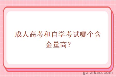 成人高考和自學(xué)考試哪個(gè)含金量高？