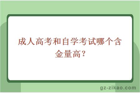 成人高考和自學(xué)考試哪個(gè)含金量高？