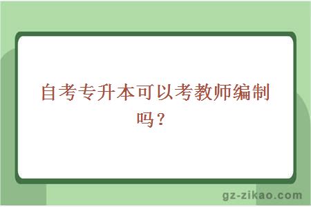 自考專(zhuān)升本可以考教師編制嗎？
