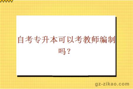 自考專(zhuān)升本可以考教師編制嗎？