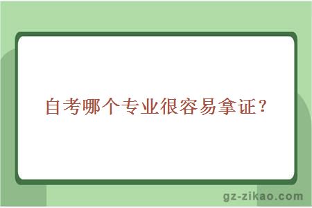 自考哪個(gè)專(zhuān)業(yè)容易拿證？
