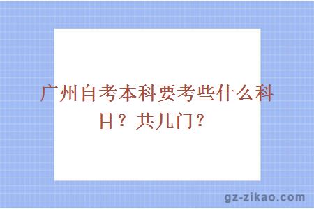 廣州自考本科要考些什么科目？共幾門(mén)？