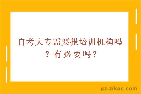 自考大專(zhuān)需要報培訓機構嗎？有必要嗎？