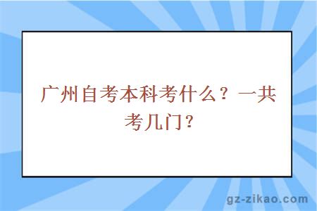 廣州自考本科考什么？一共考幾門(mén)？