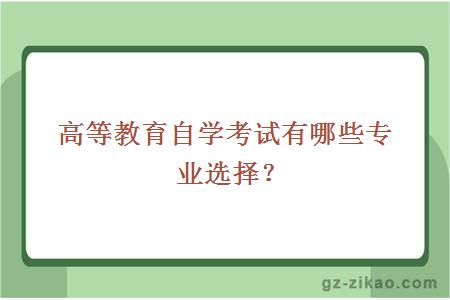 高等教育自學(xué)考試有哪些專(zhuān)業(yè)選擇？