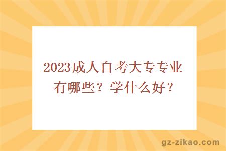 2023成人自考大專(zhuān)專(zhuān)業(yè)有哪些？學(xué)什么好？