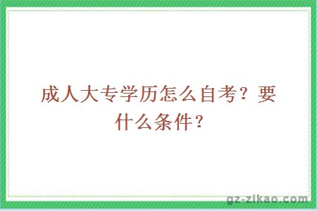 成人大專(zhuān)學(xué)歷怎么自考？要什么條件？