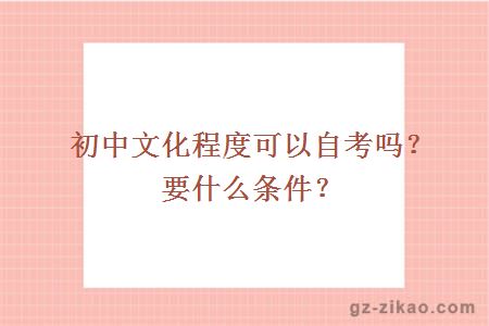 初中文化程度可以自考嗎？要什么條件？