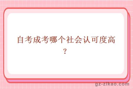 自考成考哪個(gè)社會(huì )認可度高？