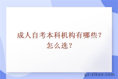 成人自考本科機構有哪些？怎么選？