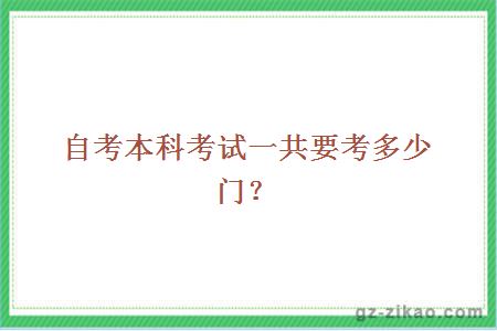自考本科考試一共要考多少門(mén)？