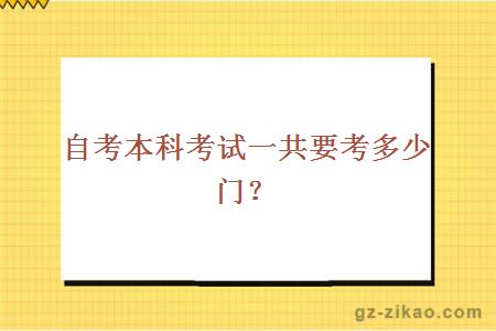 自考本科考試一共要考多少門(mén)？