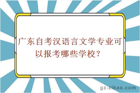 廣東自考漢語(yǔ)言文學(xué)專(zhuān)業(yè)可以報考哪些學(xué)校？