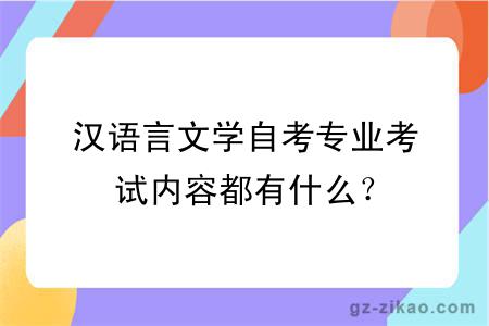 漢語(yǔ)言文學(xué)自考專(zhuān)業(yè)考試內容都有什么？