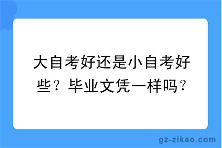 大自考好還是小自考好些？畢業(yè)文憑一樣嗎？