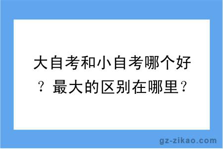 大自考和小自考哪個(gè)好？最大的區別在哪里？