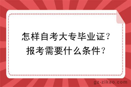怎樣自考大專(zhuān)畢業(yè)證？報考需要什么條件？