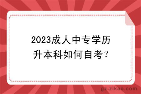 2023成人中專(zhuān)學(xué)歷升本科如何自考？
