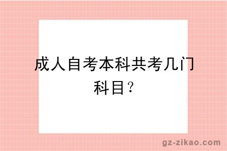 成人自考本科共考幾門(mén)科目？