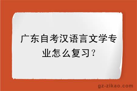 廣東自考漢語(yǔ)言文學(xué)專(zhuān)業(yè)怎么復習？