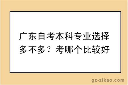 廣東自考本科專(zhuān)業(yè)選擇多不多？考哪個(gè)比較好？