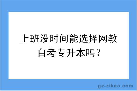 上班沒(méi)時(shí)間能選擇網(wǎng)教自考專(zhuān)升本嗎？