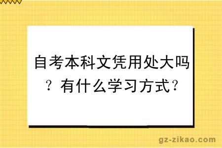 自考本科文憑用處大嗎？有什么學(xué)習方式？