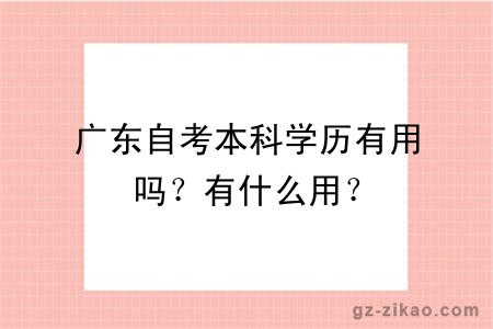 廣東自考本科學(xué)歷有用嗎？有什么用？