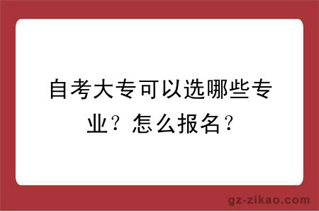 自考大專(zhuān)可以選哪些專(zhuān)業(yè)？怎么報名？