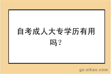 自考成人大專(zhuān)學(xué)歷有用嗎？