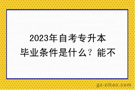2023年自考專(zhuān)升本畢業(yè)條件是什么？能不能考公務(wù)員
