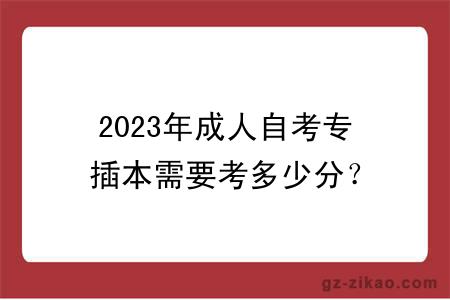 2023年成人自考專(zhuān)插本需要考多少分？