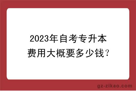 2023年自考專(zhuān)升本費用大概要多少錢(qián)？