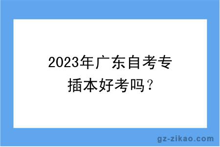 2023年廣東自考專(zhuān)插本好考嗎？