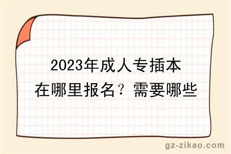 2023年成人專(zhuān)插本在哪里報名？需要哪些材料？