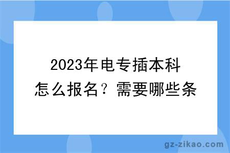 2023年電專(zhuān)插本科怎么報名？需要哪些條件？