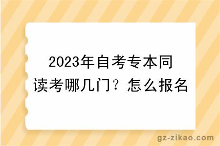 2023年自考專(zhuān)本同讀考哪幾門(mén)？怎么報名？