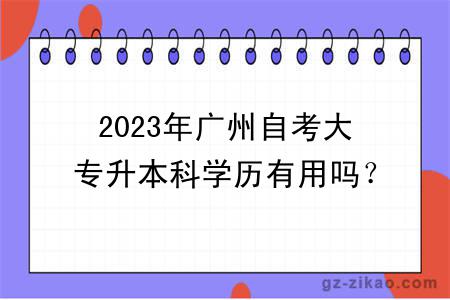 2023年廣州自考大專(zhuān)升本科學(xué)歷有用嗎？