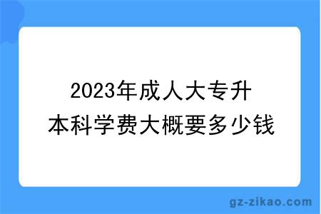 2023年成人大專(zhuān)升本科學(xué)費大概要多少錢(qián)？