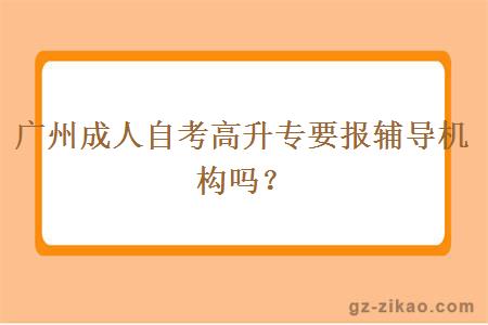 廣州成人自考高升專(zhuān)要報輔導機構嗎？
