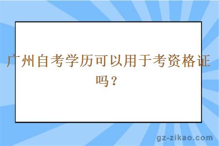 廣州自考學(xué)歷可以用于考資格證嗎？