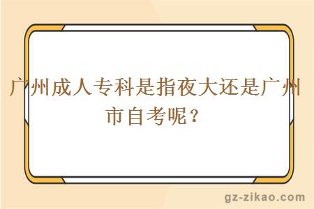 廣州成人專(zhuān)科是指夜大還是廣州市自考呢？