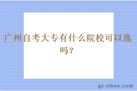 廣州自考大專(zhuān)有什么院?？梢赃x嗎？