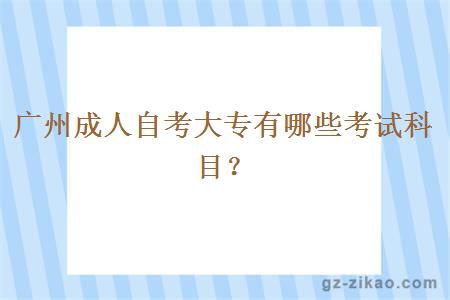 廣州成人自考大專(zhuān)有哪些考試科目？