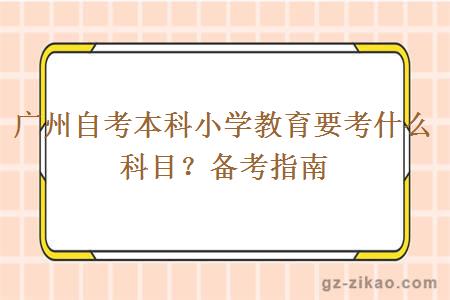 廣州自考本科小學(xué)教育要考什么科目？
